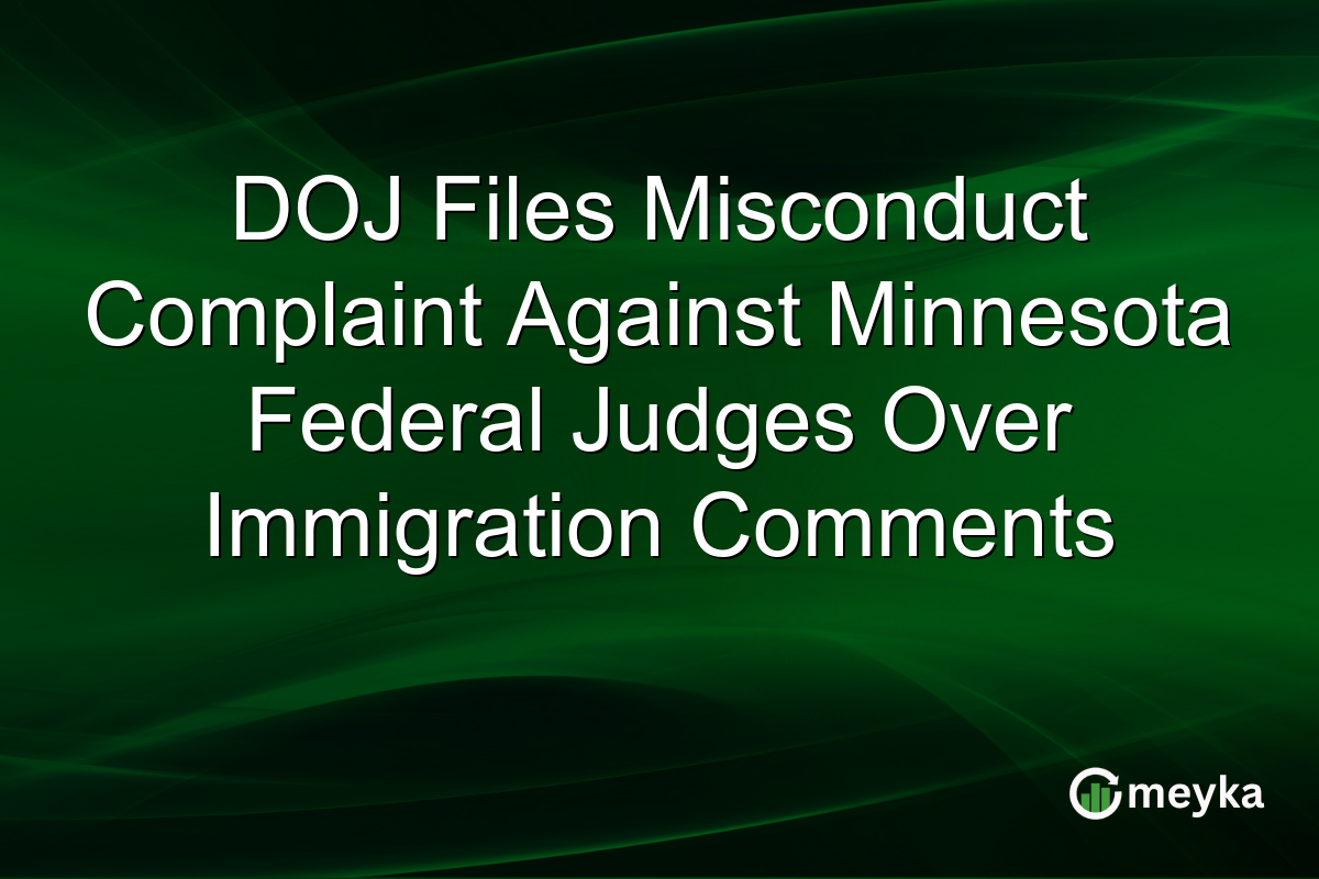 DOJ Files Misconduct Complaint Against Minnesota Federal Judges Over Immigration Comments