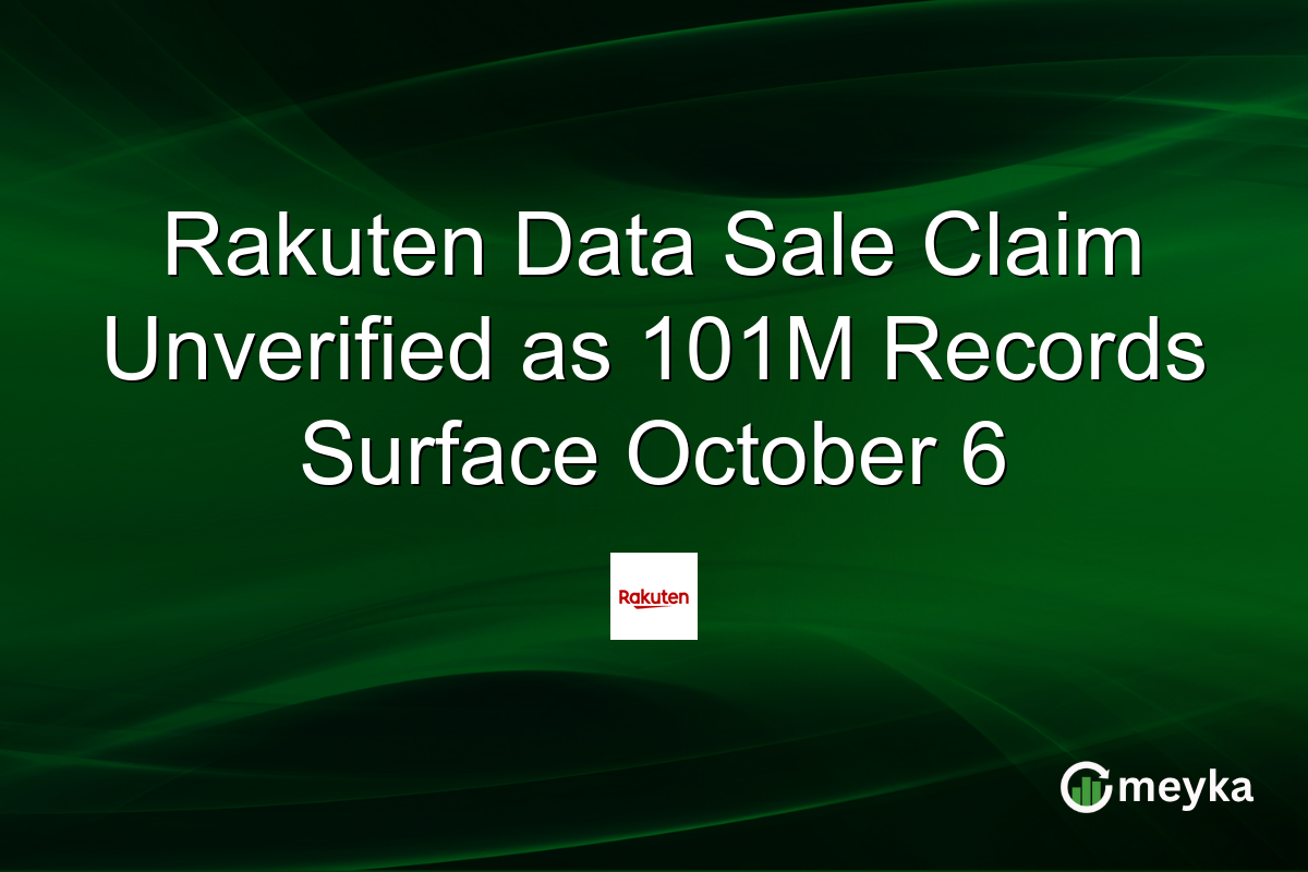 Rakuten Data Sale Claim Unverified as 101M Records Surface October 6