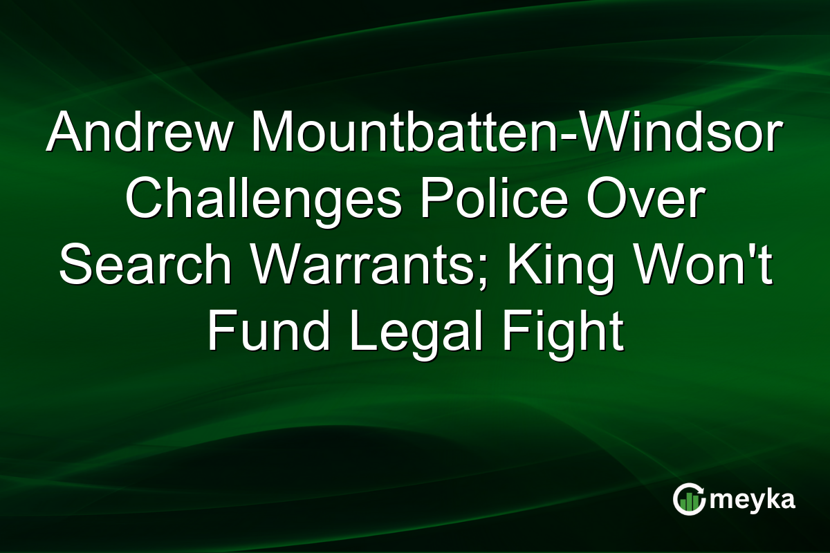 Andrew Mountbatten-Windsor Challenges Police Over Search Warrants; King Won’t Fund Legal Fight