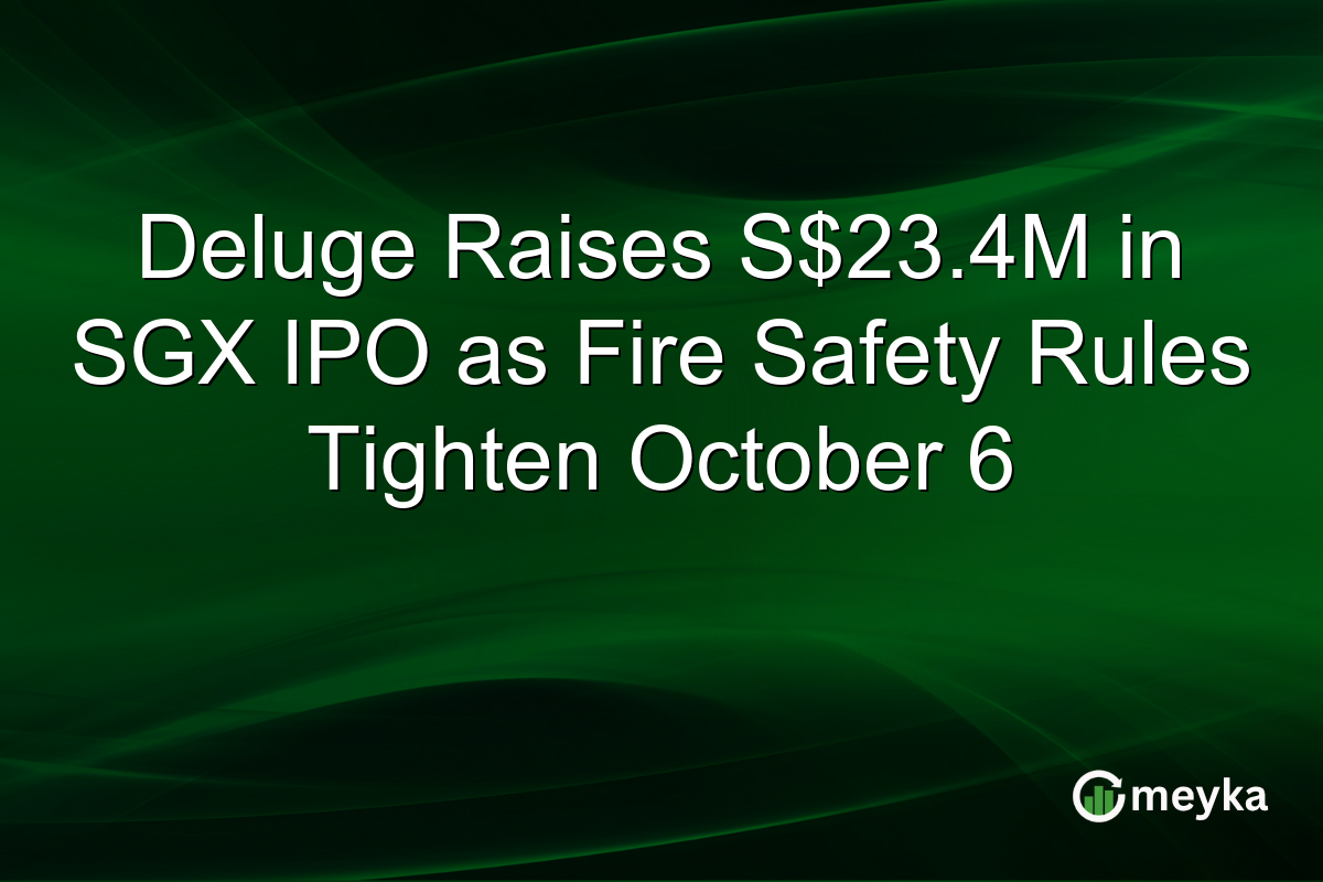 Deluge Raises S$23.4M in SGX IPO as Fire Safety Rules Tighten October 6