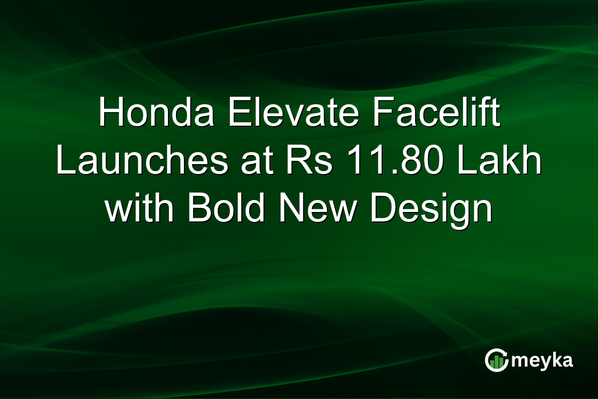 Honda Elevate Facelift Launches at Rs 11.80 Lakh with Bold New Design