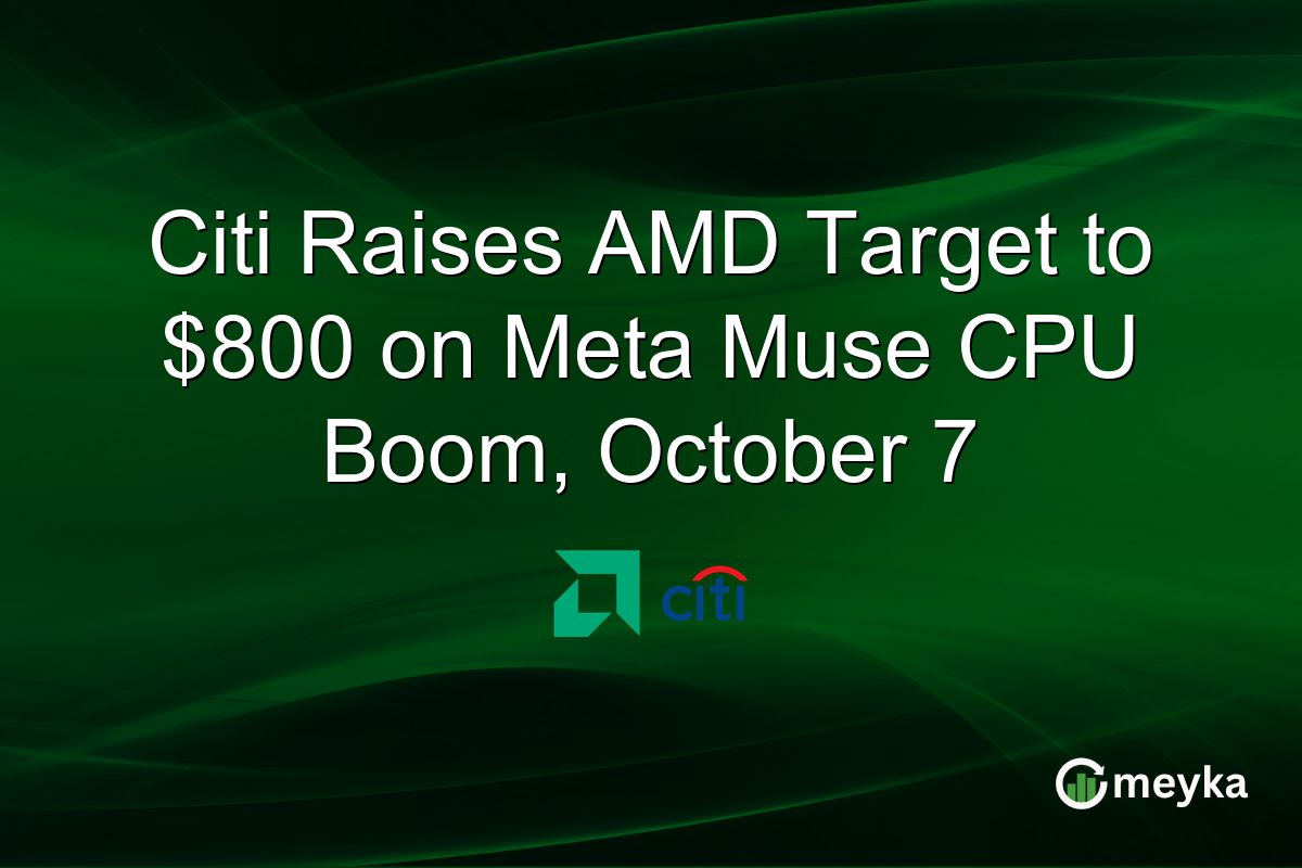 Citi Raises AMD Target to $800 on Meta Muse CPU Boom, October 7