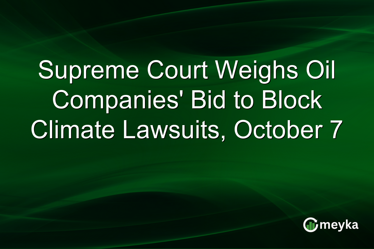 Supreme Court Weighs Oil Companies’ Bid to Block Climate Lawsuits, October 7