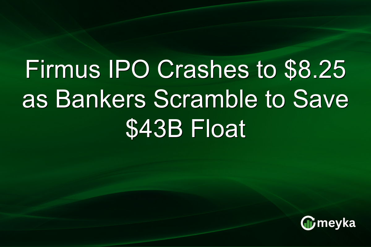 Firmus IPO Crashes to $8.25 as Bankers Scramble to Save $43B Float