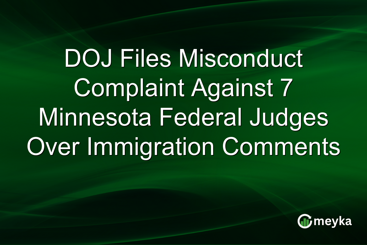 DOJ Files Misconduct Complaint Against 7 Minnesota Federal Judges Over Immigration Comments