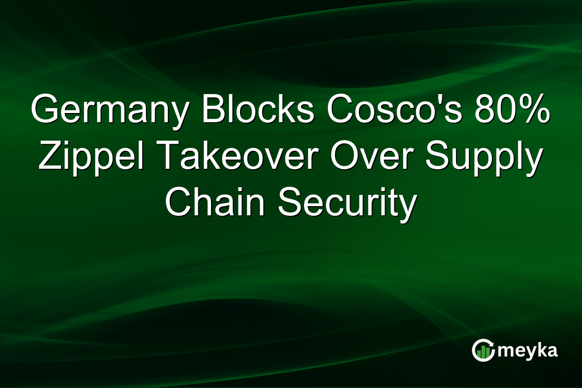 Germany Blocks Cosco’s 80% Zippel Takeover Over Supply Chain Security