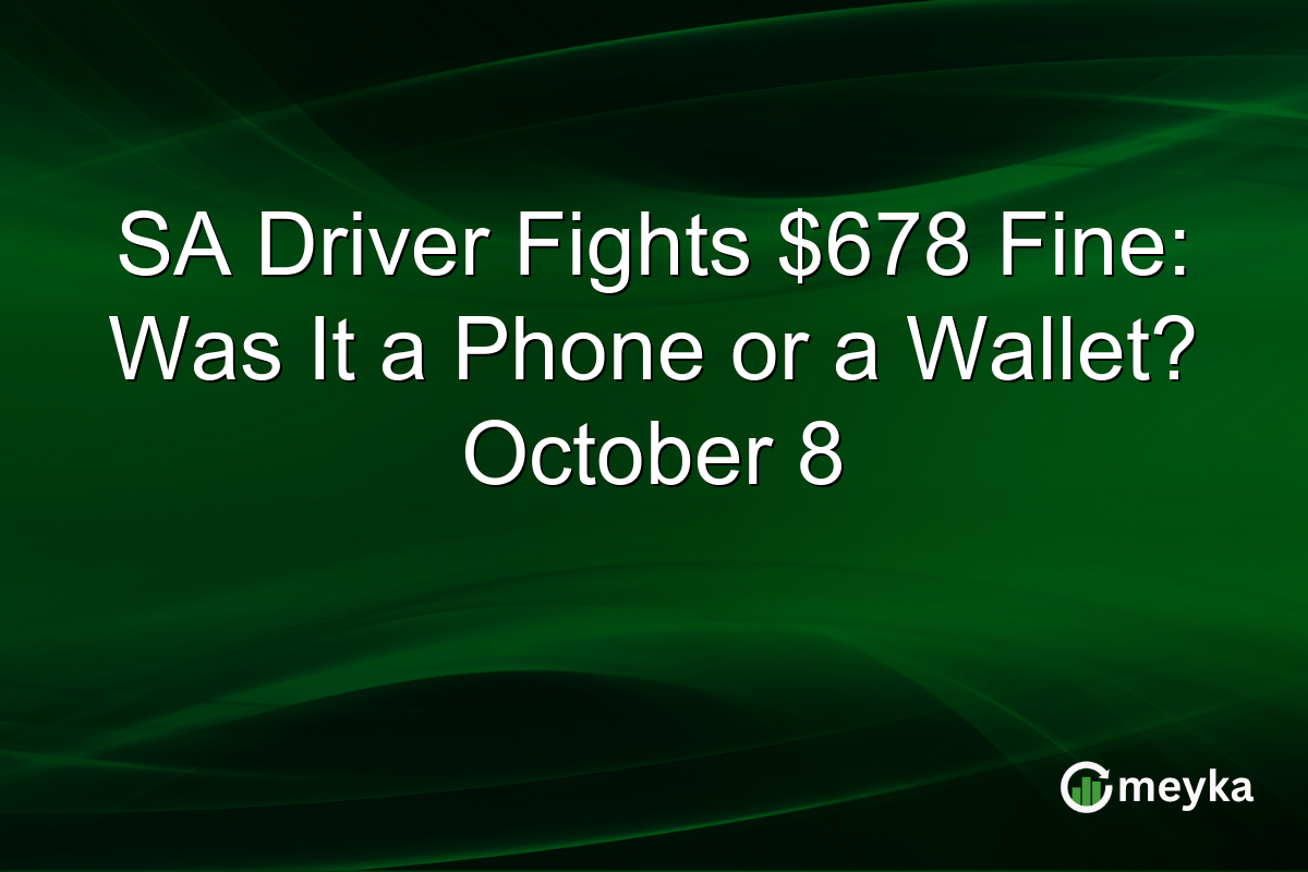 SA Driver Fights $678 Fine: Was It a Phone or a Wallet? October 8