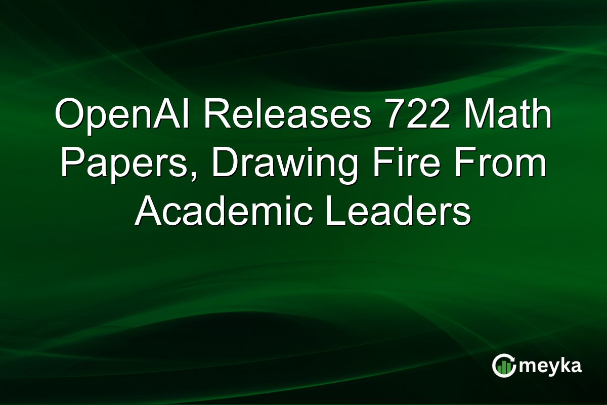 OpenAI Releases 722 Math Papers, Drawing Fire From Academic Leaders