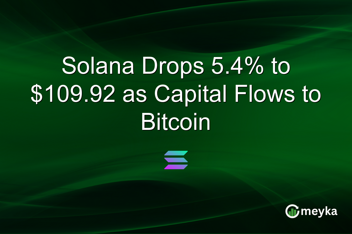 Solana Drops 5.4% to $109.92 as Capital Flows to Bitcoin