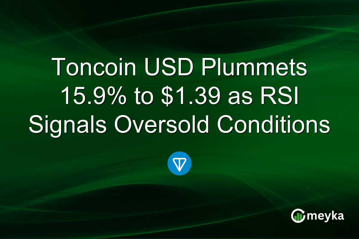 Toncoin USD Plummets 15.9% to $1.39 as RSI Signals Oversold Conditions