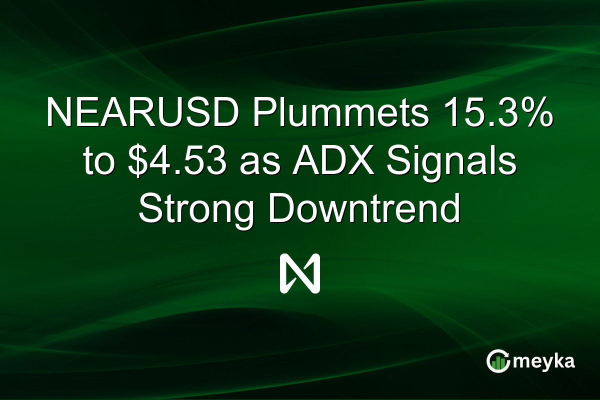 NEARUSD Plummets 15.3% to $4.53 as ADX Signals Strong Downtrend