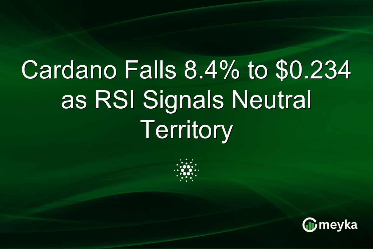 Cardano Falls 8.4% to $0.234 as RSI Signals Neutral Territory