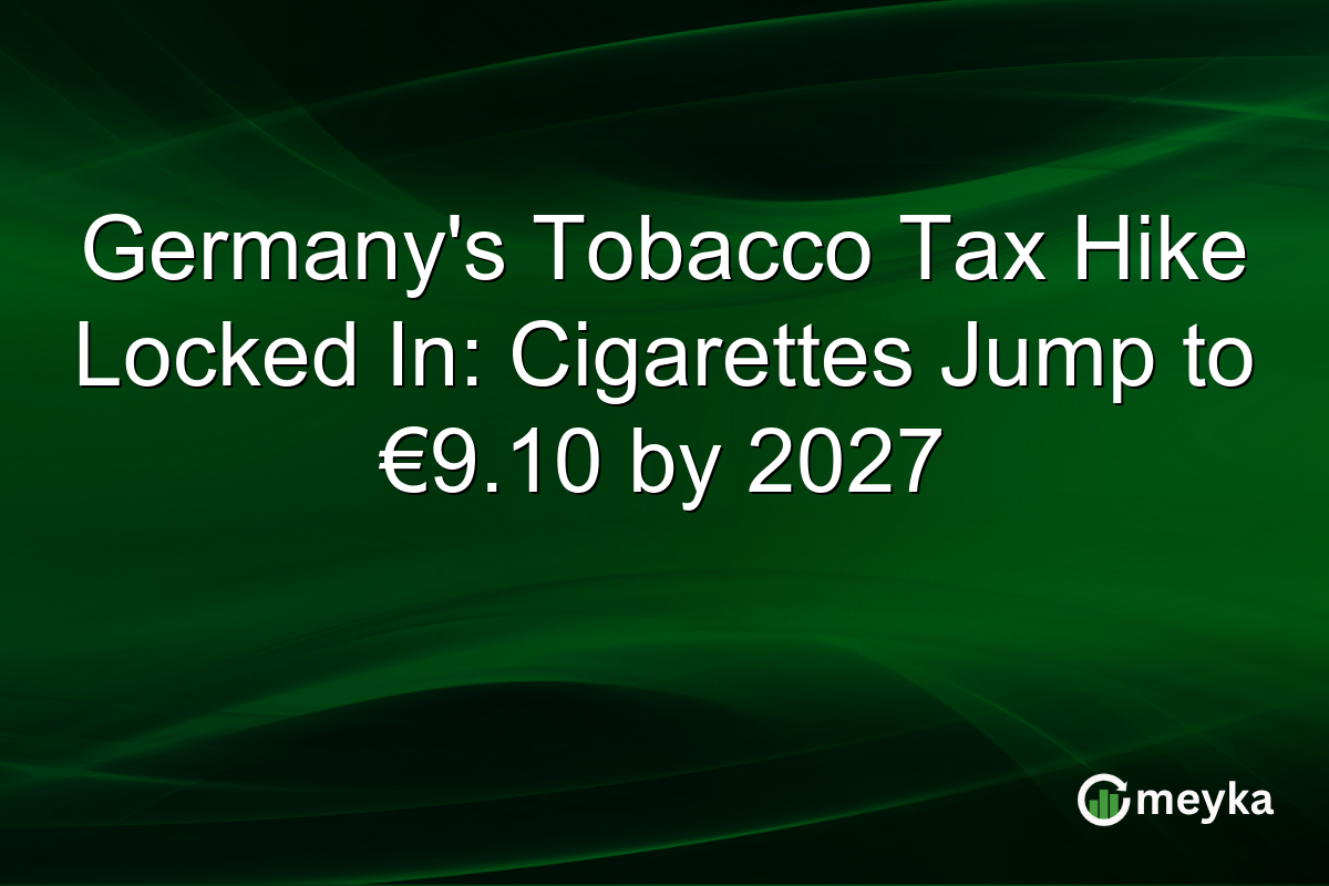 Germany’s Tobacco Tax Hike Locked In: Cigarettes Jump to €9.10 by 2027