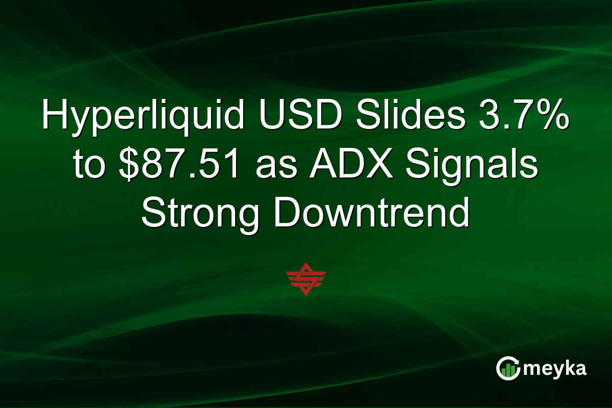 Hyperliquid USD Slides 3.7% to $87.51 as ADX Signals Strong Downtrend