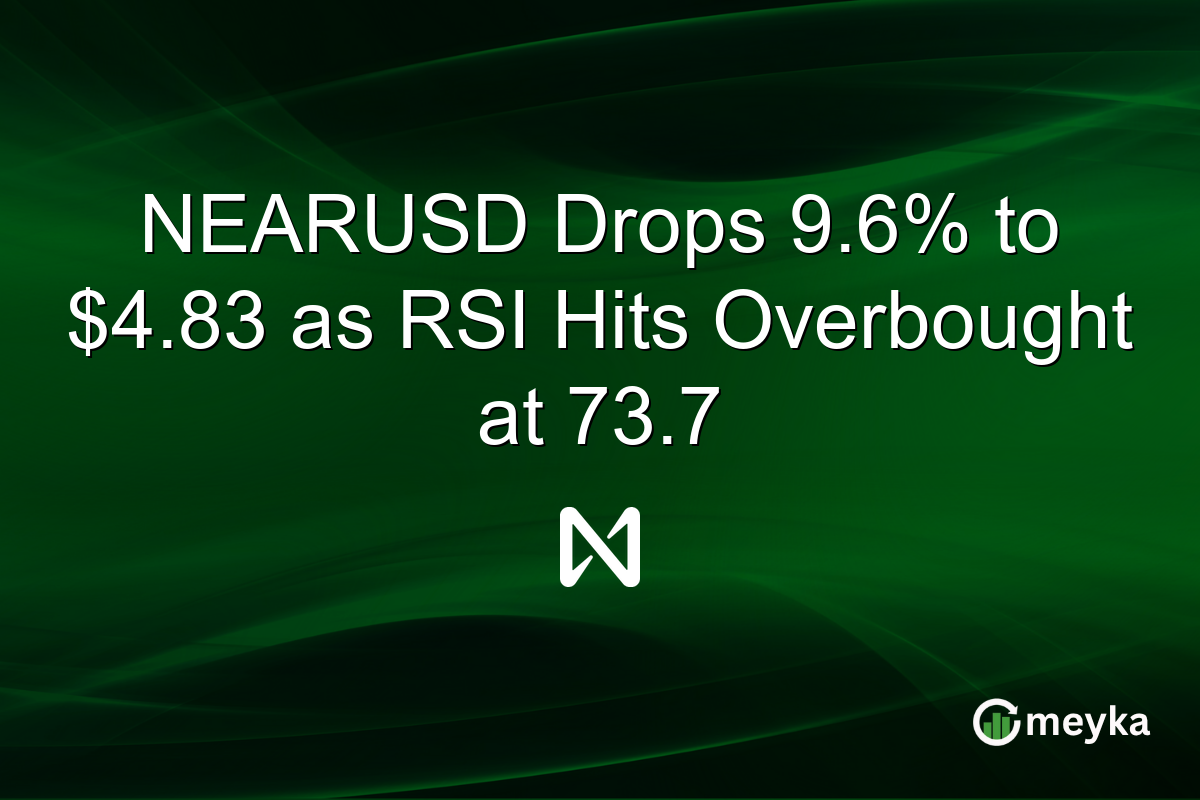 NEARUSD Drops 9.6% to $4.83 as RSI Hits Overbought at 73.7