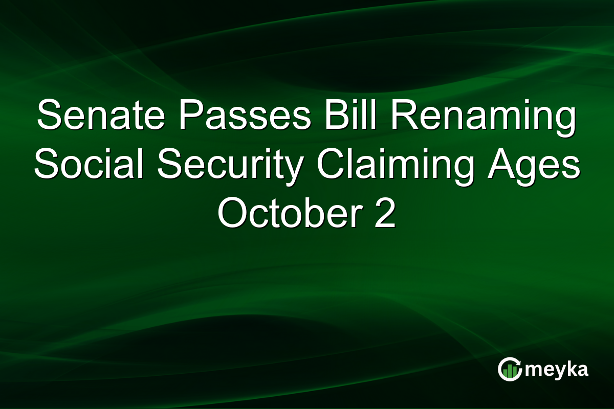 Senate Passes Bill Renaming Social Security Claiming Ages October 2