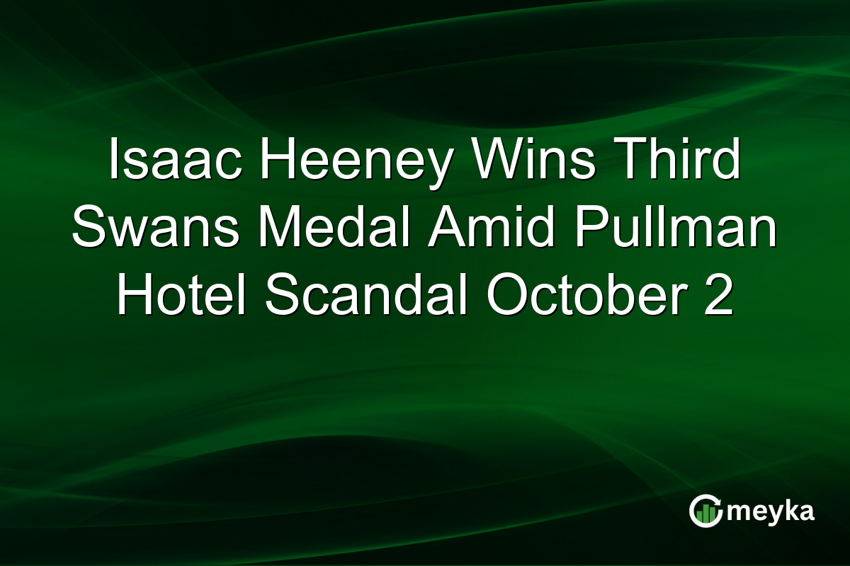 Isaac Heeney Wins Third Swans Medal Amid Pullman Hotel Scandal October 2