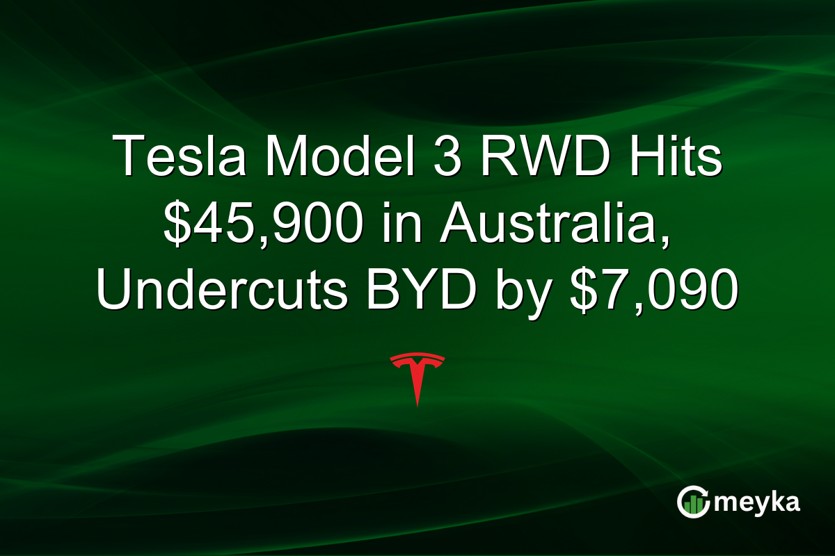 Tesla Model 3 RWD Hits $45,900 in Australia, Undercuts BYD by $7,090